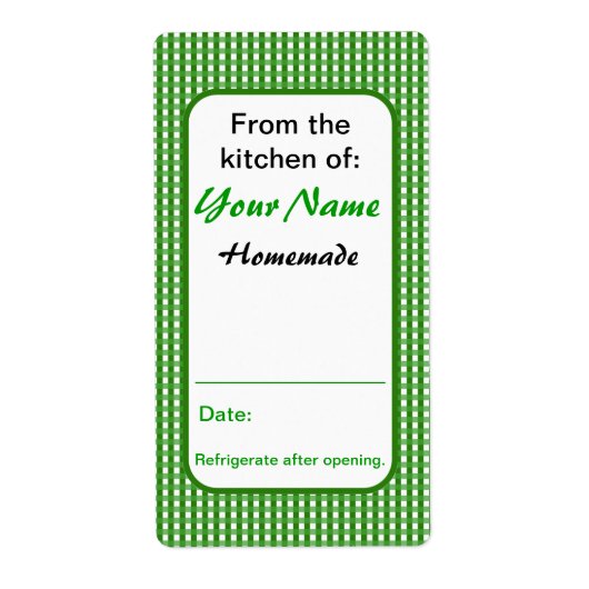 Aus der Küche der maßgeschneiderten Canning Labels (Vorne)