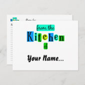 Aus der Küche der Retro Blues Rezept Card Postkarte (Vorne/Hinten)