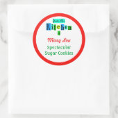 Aus der Küche der roten grünen Backkleber Runder Aufkleber (Tasche)