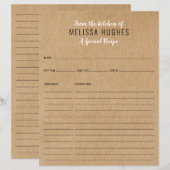 Aus der Küche der rustikalen Kraft-Rezept-Karte (Vorne/Hinten)