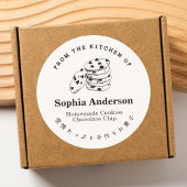 Aus der Küche der Schokolade Chip Cookie Minimal Runder Aufkleber