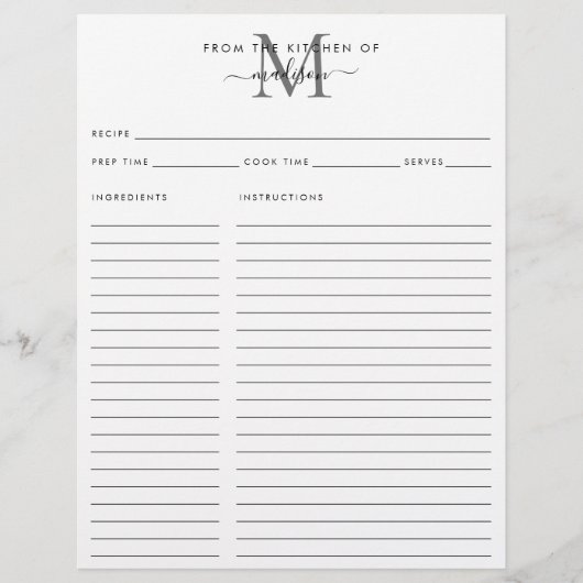 Aus der Küche der Silver Gray Monogram Rezept (Vorderseite)