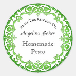Aus der Küche der Vintagen grünen Medallion Runder Aufkleber