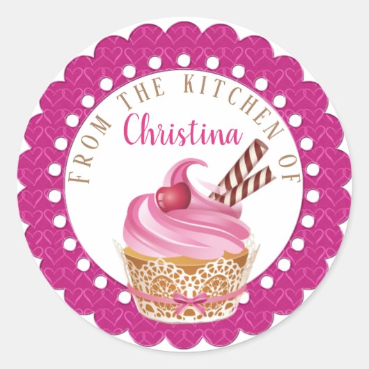 Aus der Küche des Backens Runder Aufkleber (Vorderseite)