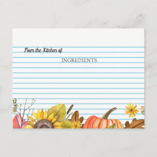 Aus der Küche des Herbstes Brautparty Rezept Card Postkarte