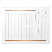 Aus der Küche des leeren Rezept Blatt elegant Notizblock (Vorderseite)