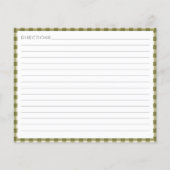 Aus der Küche des Olivenöls Karierte Rezeptionskar (Rückseite)