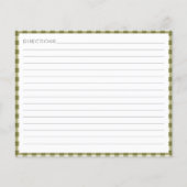 Aus der Küche des Olivenöls Karierte Rezeptionskar (Rückseite)