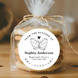 Aus der Küche des Oven Mitts Minimalistisch Backen Runder Aufkleber