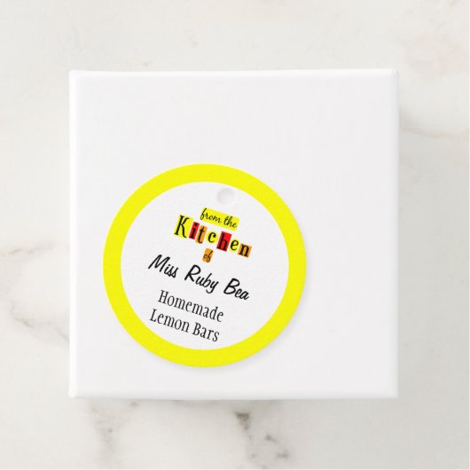 Aus der Küche des Retro-Gelben Gebäcks Geschenkanhänger (Beispiel)