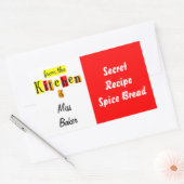 Aus der Küche des Retro-Rot-Gelben Backtafels Rechteckiger Aufkleber (Umschlag)
