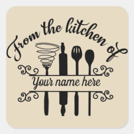 Aus der Küche mit dem Aufkleber