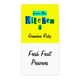 Aus der Küche mit dem Etikett für Blaue Rezeptur