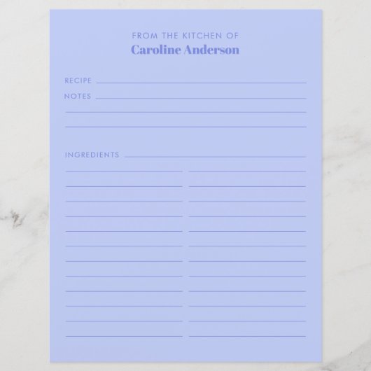 Aus der Küche Niedliche Lila Rezept Beilage (Vorderseite)