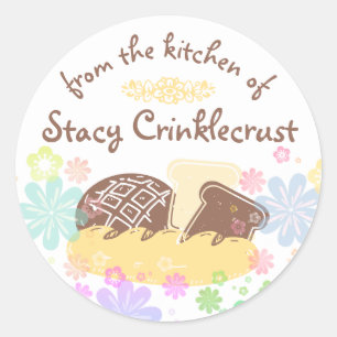 Aus der Küche personalisierte hausgemachte Brote Runder Aufkleber