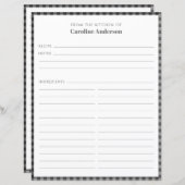 Aus der Küche | Schwarz-Grau-Karierte Rezeptorseit (Vorne/Hinten)