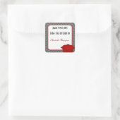 Aus der Küche Schwarz und Rot Klein Quadratischer Aufkleber (Tasche)