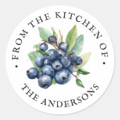 Aus der Küche von | Blaubeeren Runder Aufkleber (Vorderseite)