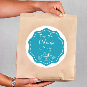 Aus der Küche von / Blue Bakery and Pastry Runder Aufkleber