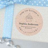 Aus der Küche von Cupcake Kraft Papier rustikal Runder Aufkleber