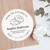 Aus der Küche von Donut Backwaren Minimalistisch Runder Aufkleber