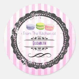 Aus der Küche von Macaron Süßigkeiten Runder Aufkleber