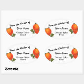 Aus der Küche von Orangenbackklebern Ovaler Aufkleber (Blatt)