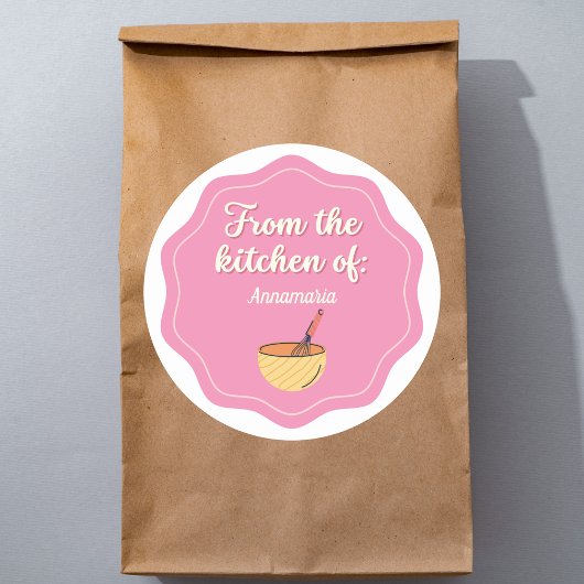 aus der Küche von / rosa Aufkleber