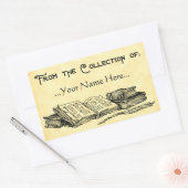 Aus der Sammlung alter Bücher Quill Buchzeichen Rechteckiger Aufkleber (Umschlag)