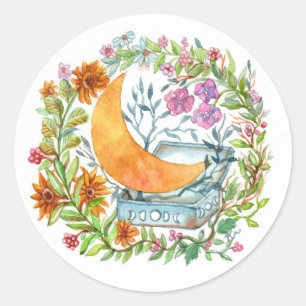 Aus der Schachtel gehen Runder Aufkleber