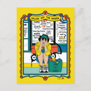 Aus der Wagenbuchse_B_Postkarte gefallen Postkarte