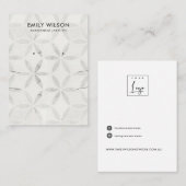 AUS DER WEISSEN BLUMENFLÄCHE LANGE SCHNITTPLATTE E VISITENKARTE (Vorne/Hinten)