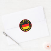 aus deutscher Landesflagge und Briefmarke Runder Aufkleber (Umschlag)