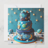 AUS DIESEM WELTKROCKETS KINDERGEBURTSTAG CAKE KARTE (Vorderseite)