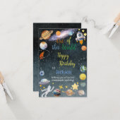 Aus diesem Weltraum-Abenteuer glücklicher Geburtst Karte (Vorderseite/Rückseite Beispiel)