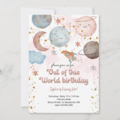 Aus diesem Weltraum-Abenteuer-Kindergeburtstag Einladung (Vorderseite)