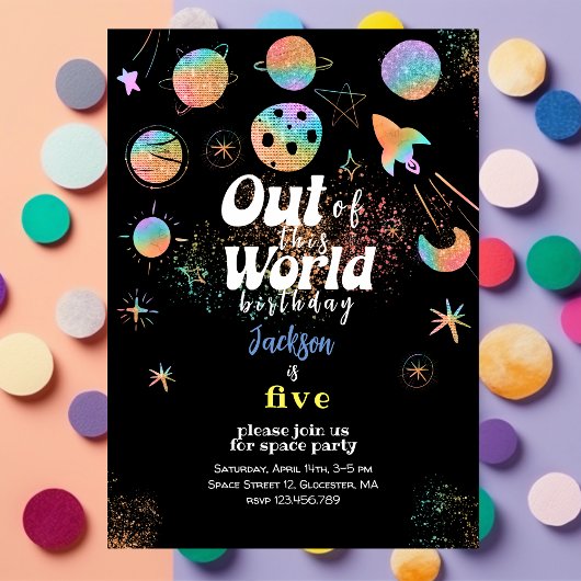 Aus diesem Weltraum-Abenteuer-Kindergeburtstag Einladung