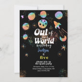 Aus diesem Weltraum-Abenteuer-Kindergeburtstag Einladung (Vorderseite)