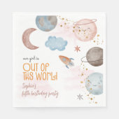 Aus diesem Weltraum-Abenteuer-Kindergeburtstag Serviette (Vorderseite)