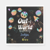 Aus diesem Weltraum-Abenteuer-Kindergeburtstag Serviette (Vorderseite)