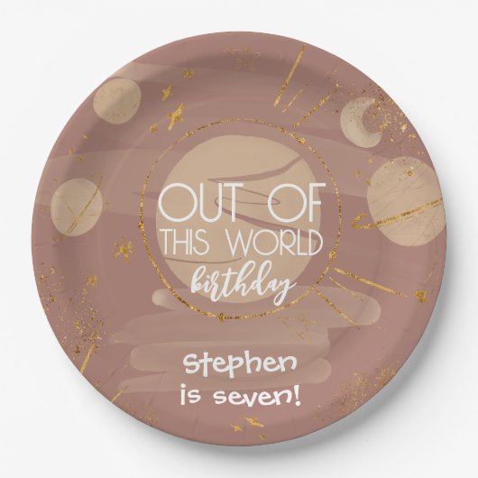 Aus diesem Weltraum Geburtstag Pappteller (Vorderseite)