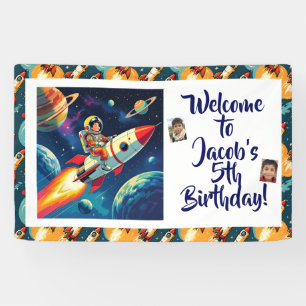 Aus diesem Weltraum ging Junge zum Geburtstag Banner