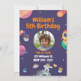 Aus diesem Weltraum reisen Kinder zum Geburtstag Einladung