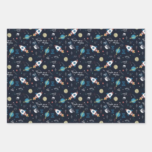 Aus diesem Weltraummuster Geschenkpapier Set (Vorderseite 3)