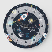 Aus diesem Weltraummuster Große Wanduhr (Vorderseite)