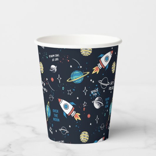 Aus diesem Weltraummuster Pappbecher (Rückseite)