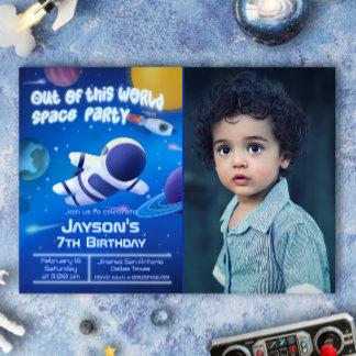 Aus diesem World Space Party mit Foto Einladung