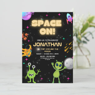 Aus dieser Welt Alien Geburtstag Alien UFO Einladung