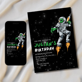 Aus dieser Welt Alien Geburtstag UFO Alien Birthda Einladung