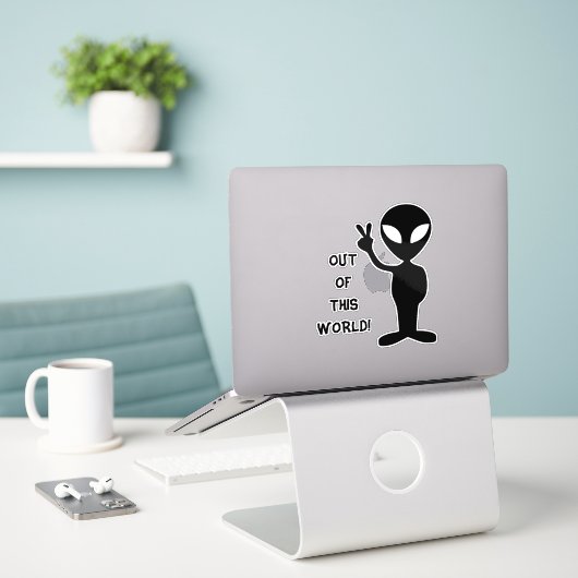 aus dieser Welt Alien Notebook Aufkleber (Laptop auf Schreibtisch)